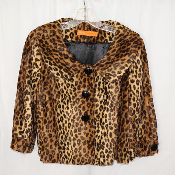 Leopard Print Cynthia Steffe  Blazer Fully Lined 3/4 Sleeves Sz LWomen - Picture 15 of 16